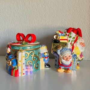 ▪️Fitz & Floyd Happy Holidays Figural Creamer & Sugar Set w/ Spoon